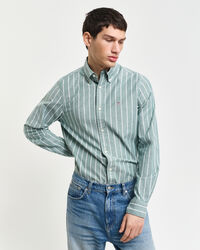 Camicia Oxford elasticizzata a righe slim fit