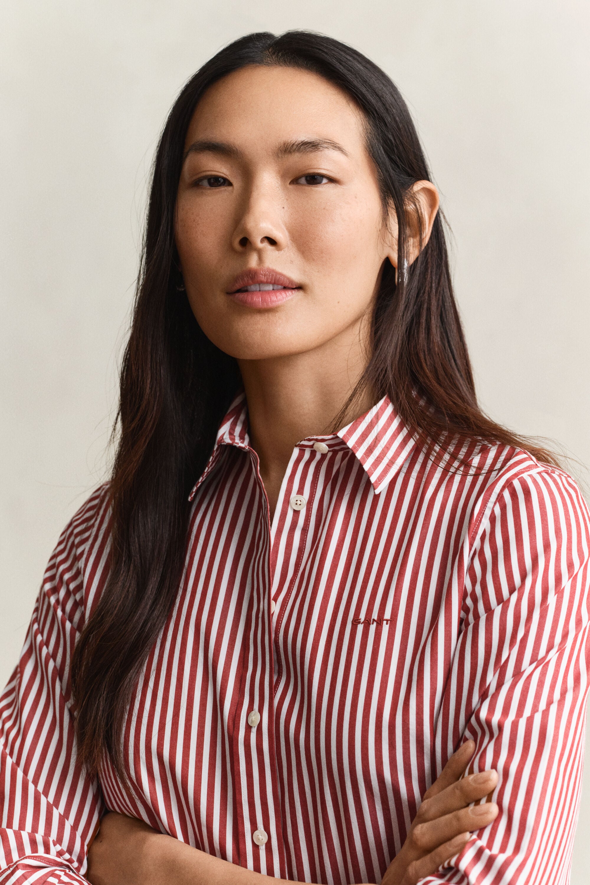 Camicia classica in popeline a righe regular fit