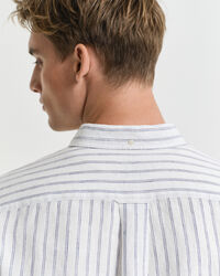 Camicia di lino a righe regular fit