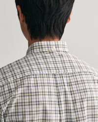 Camicia a maniche corte in popeline a quadretti regular fit