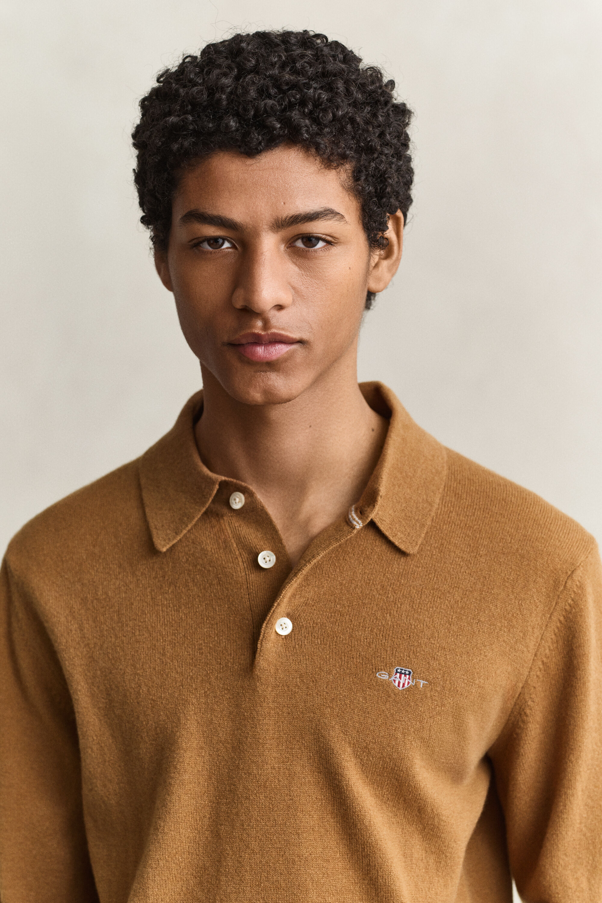 Maglia polo in finissima lana d’agnello