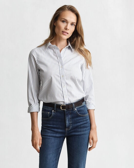Camicia in popeline a righe regular fit