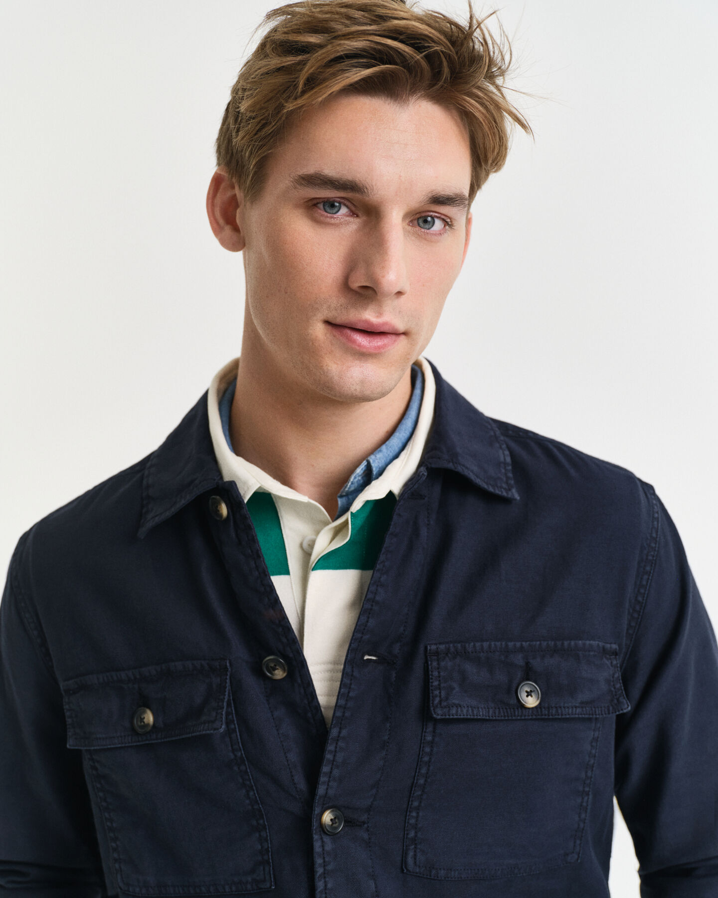 Camicia giacca in lino-cotone regular fit