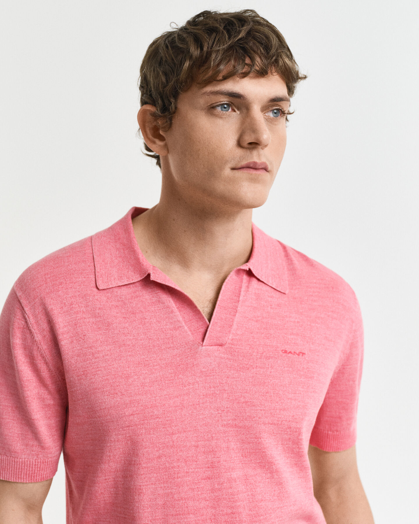 Maglia polo a maniche corte effetto sbiadito