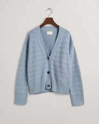 Cardigan in cotone a righe tono su tono