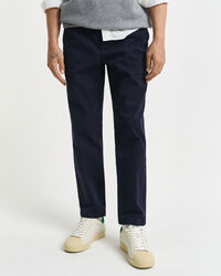 Pantaloni in twill di cotone stretti in fondo slim fit
