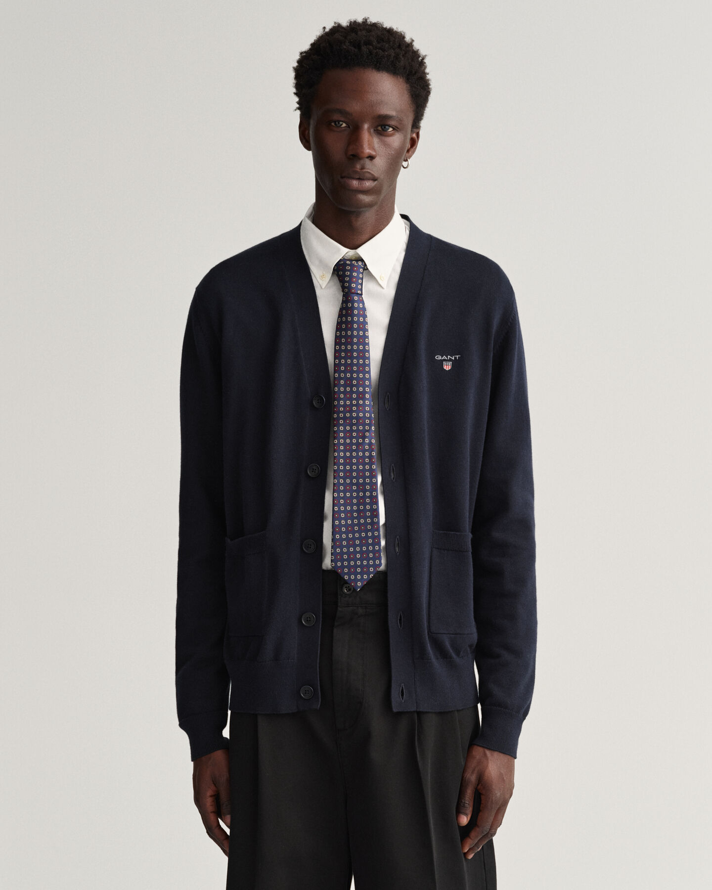 Cardigan Classic in cotone con scollo a V