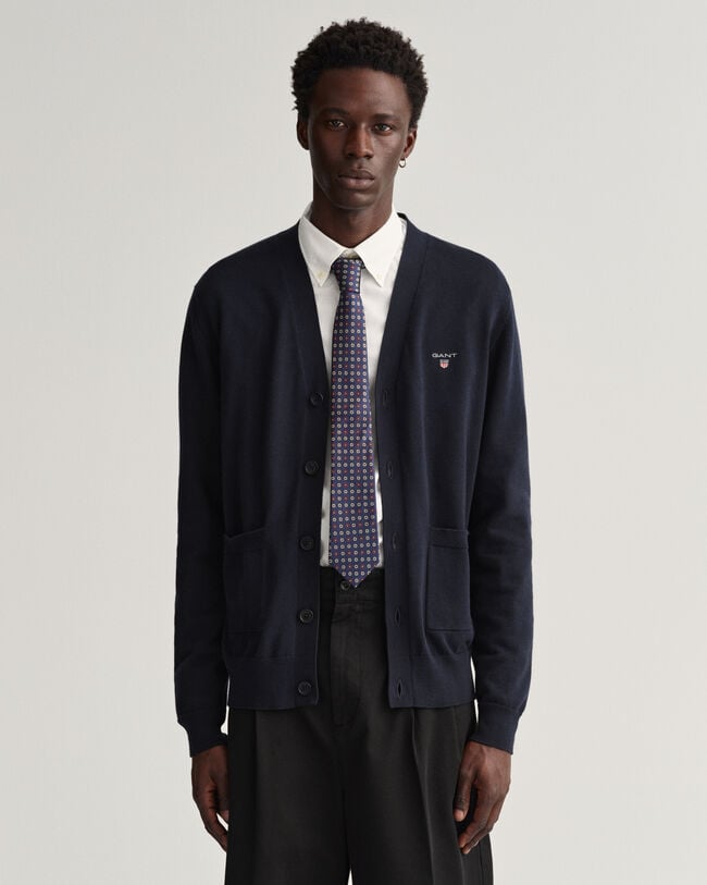 Cardigan Classic in cotone con scollo a V