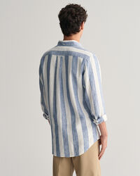 Camicia di lino a righe vivaci regular fit