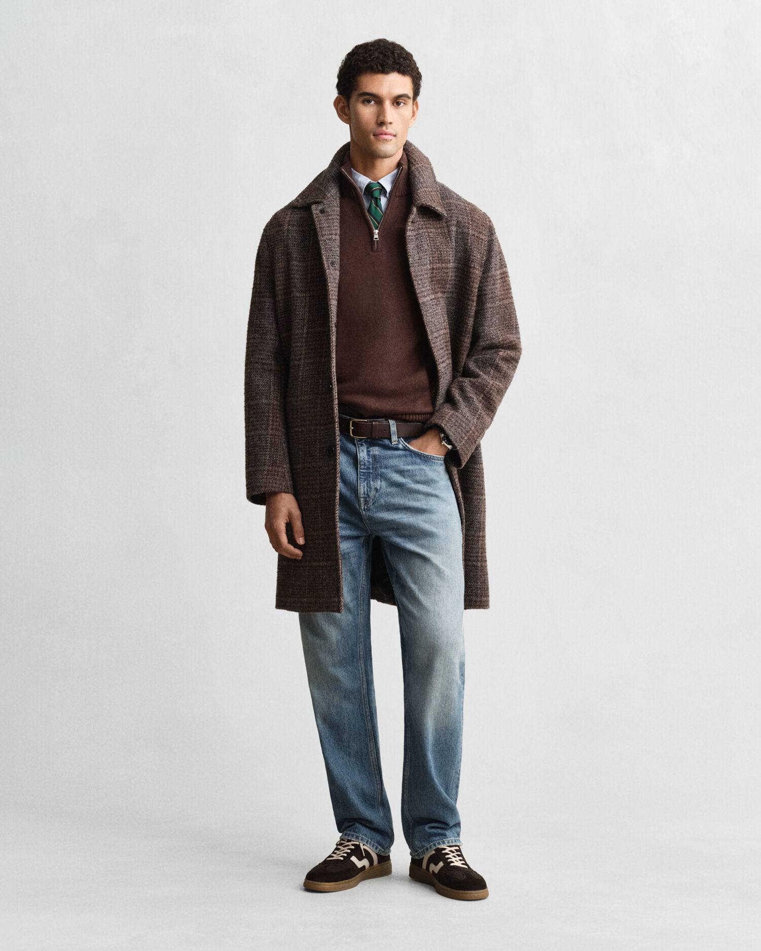 Maglia in cotone casual con zip corta