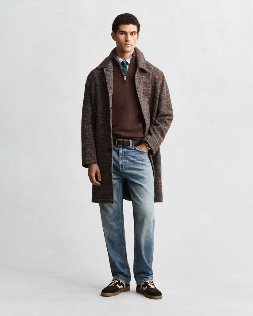 Maglia in cotone casual con zip corta