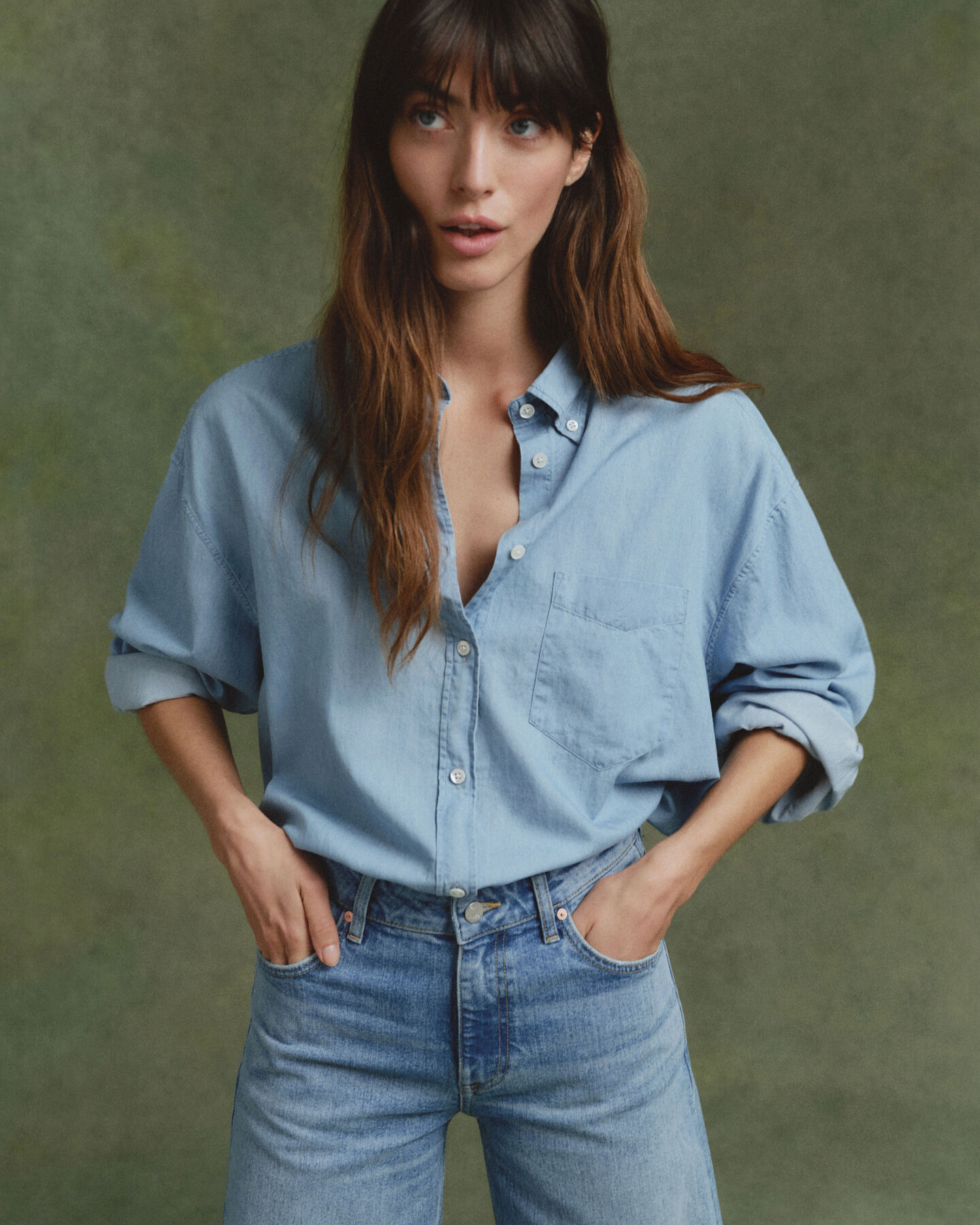 Camicia in chambray oversize