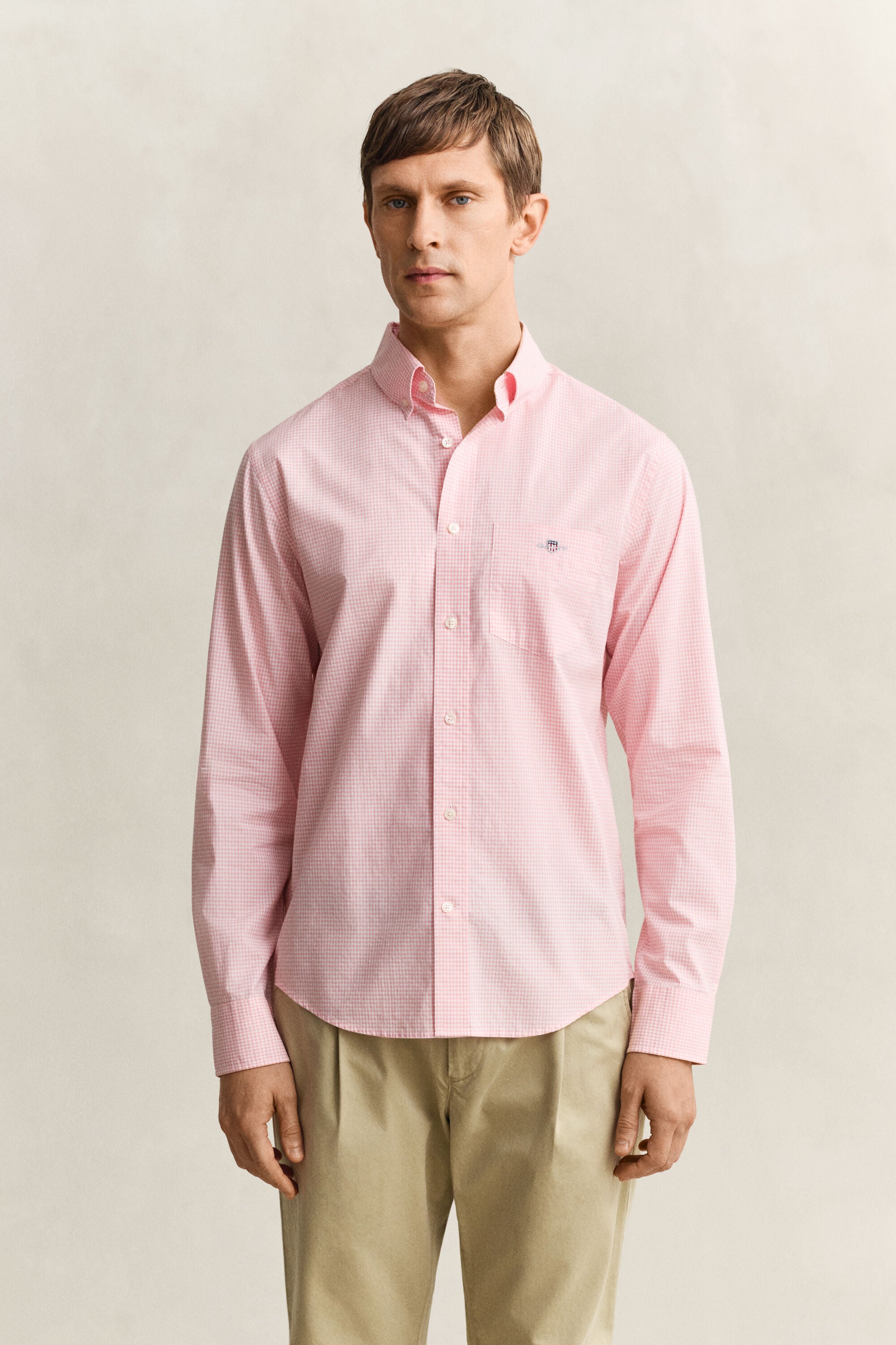 Camicia classica in popeline percalle