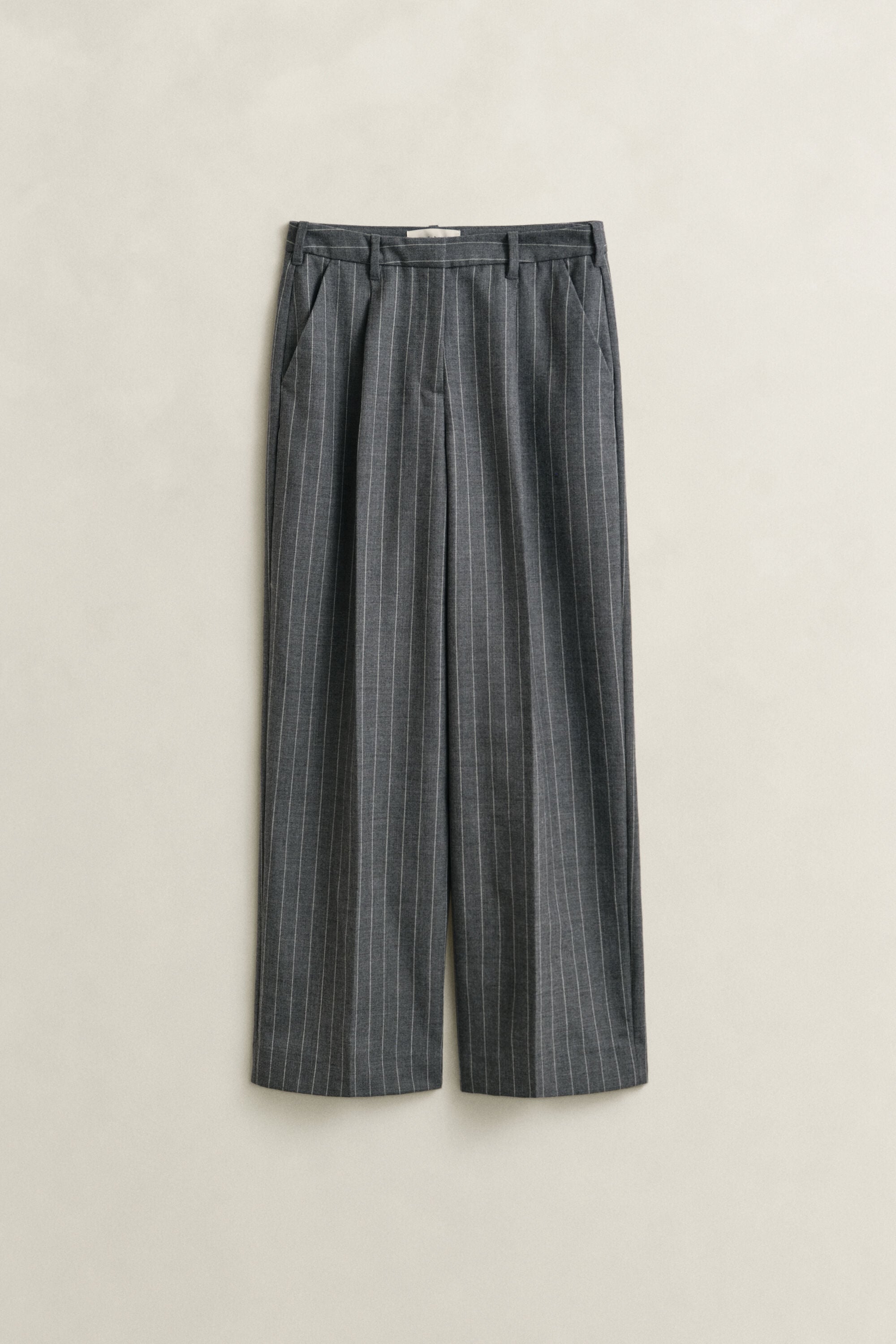 Pantaloni gessati in lana a righe