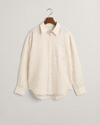 Camicia di lino a righe relaxed fit