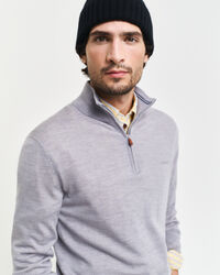 Maglia con zip corta in finissima lana merino