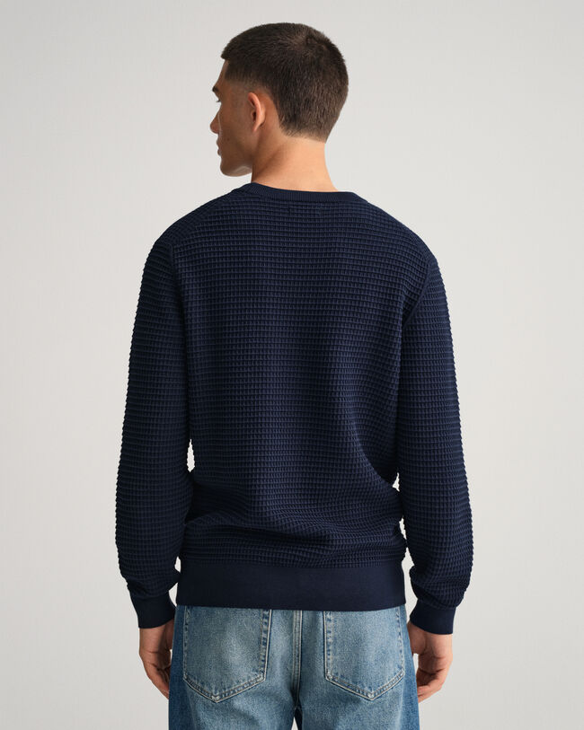 Maglia girocollo in cotone Texture