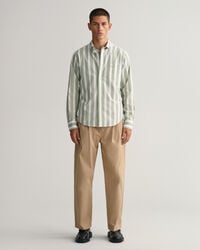 Camicia in broadcloth a righe larghe regular fit