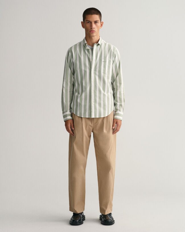 Camicia in broadcloth a righe larghe regular fit