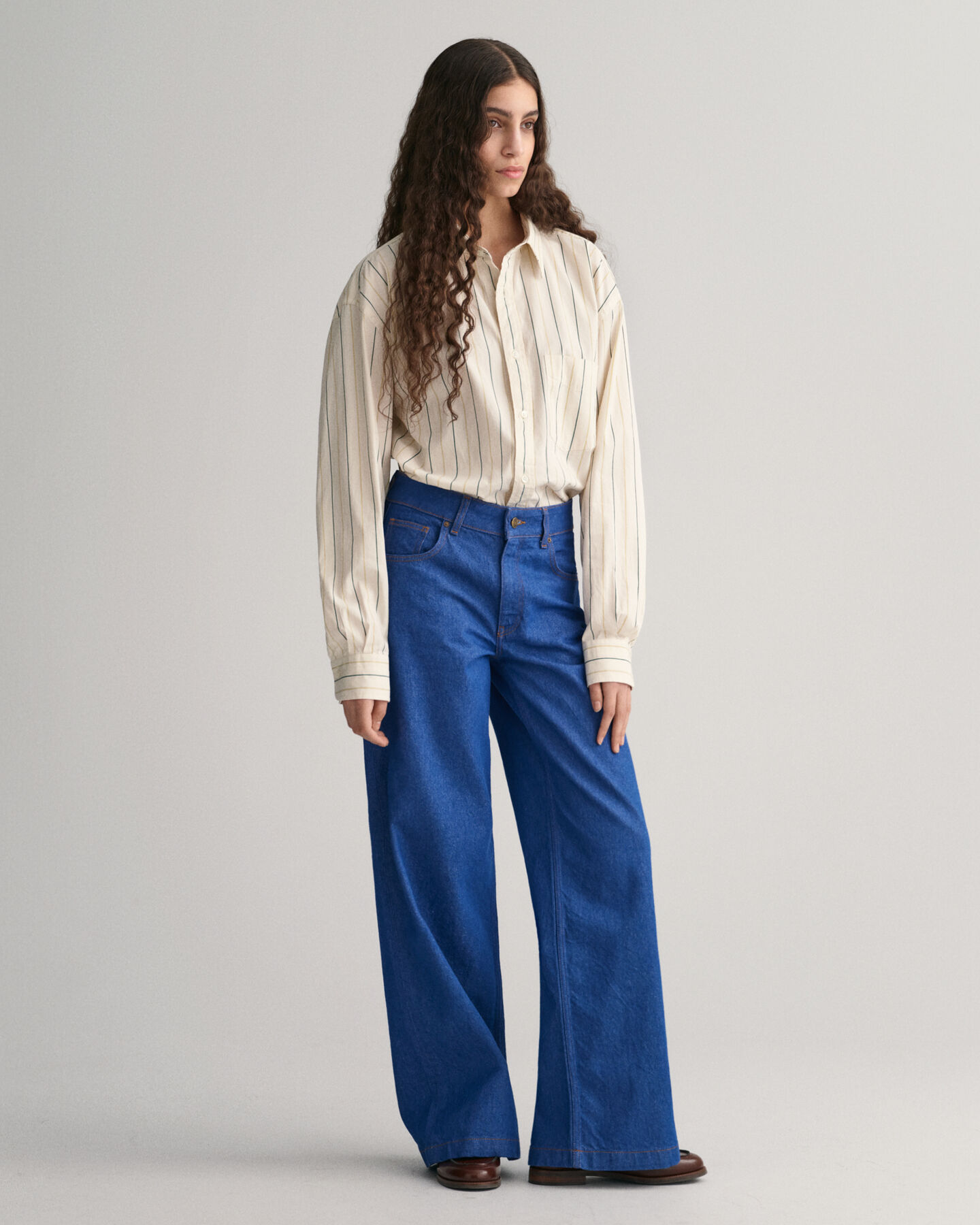 Camicia in popeline Compact a righe oversize