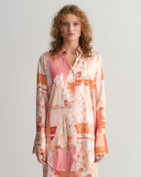 Camicia di seta con stampa Sailing relaxed fit