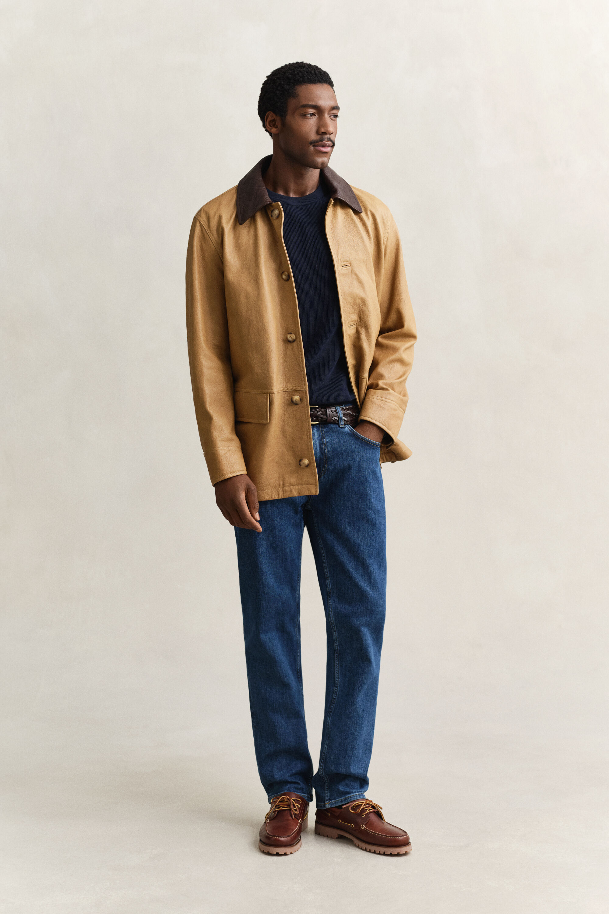 Maglia girocollo in cotone testurizzato