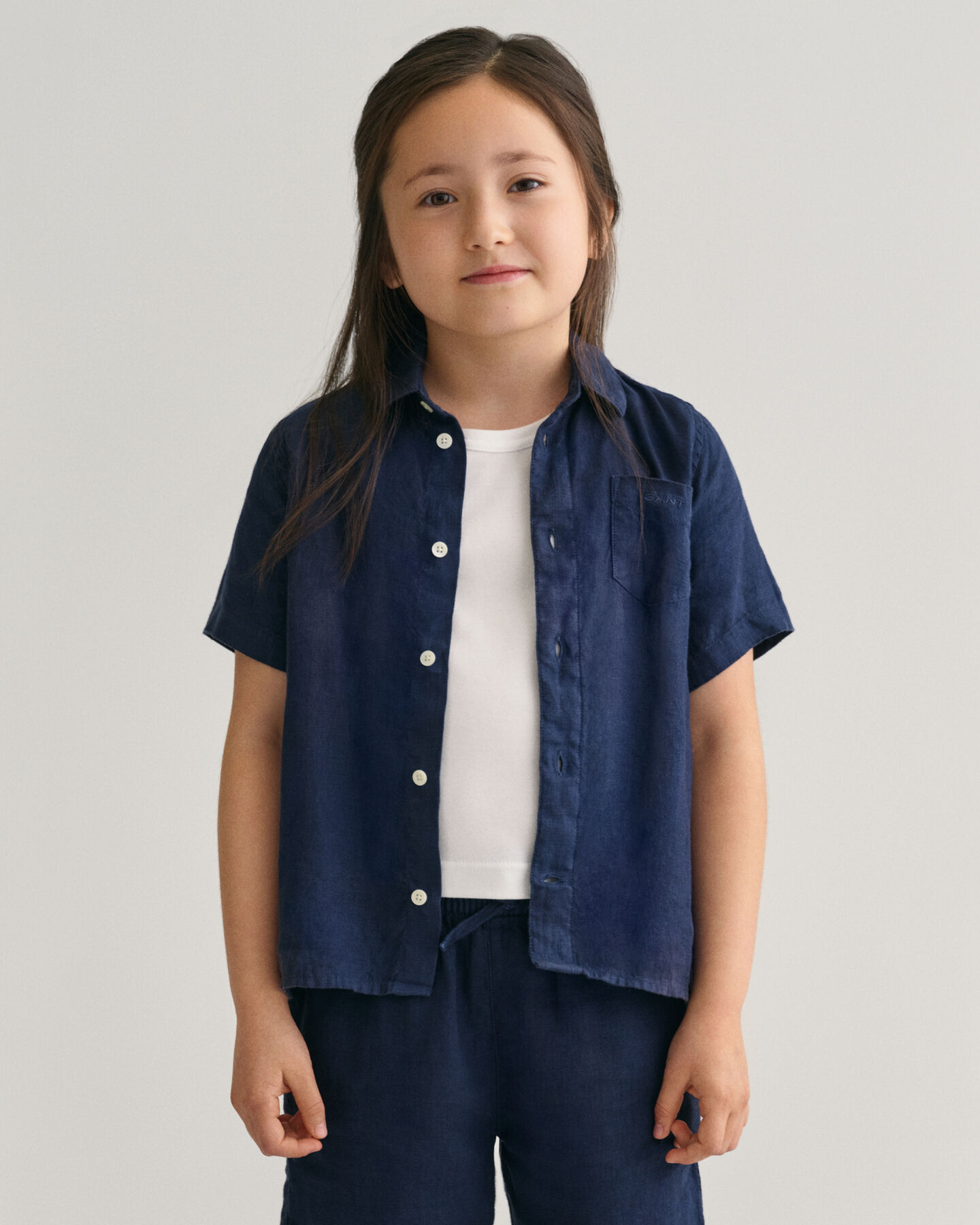 Camicia a maniche corte in lino kids