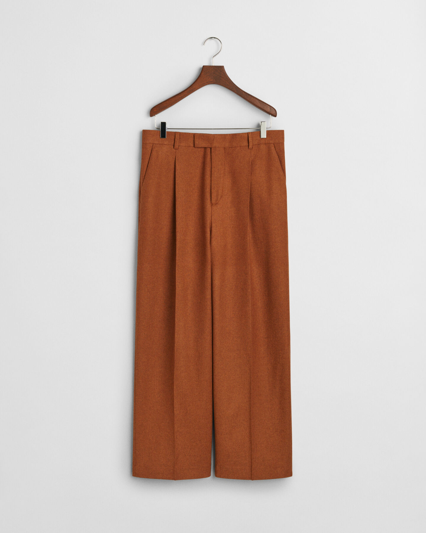 Pantaloni da abito in flanella di lana relaxed fit