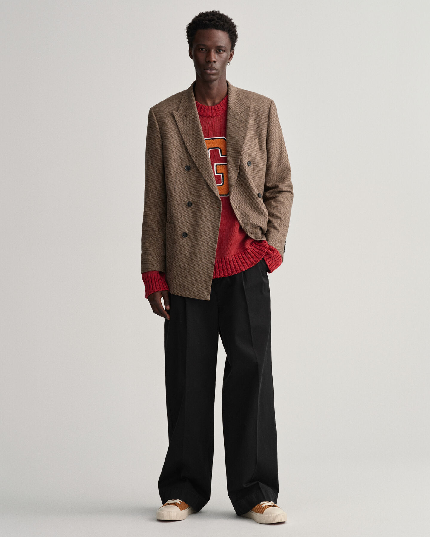 Maglia girocollo letterman oversize