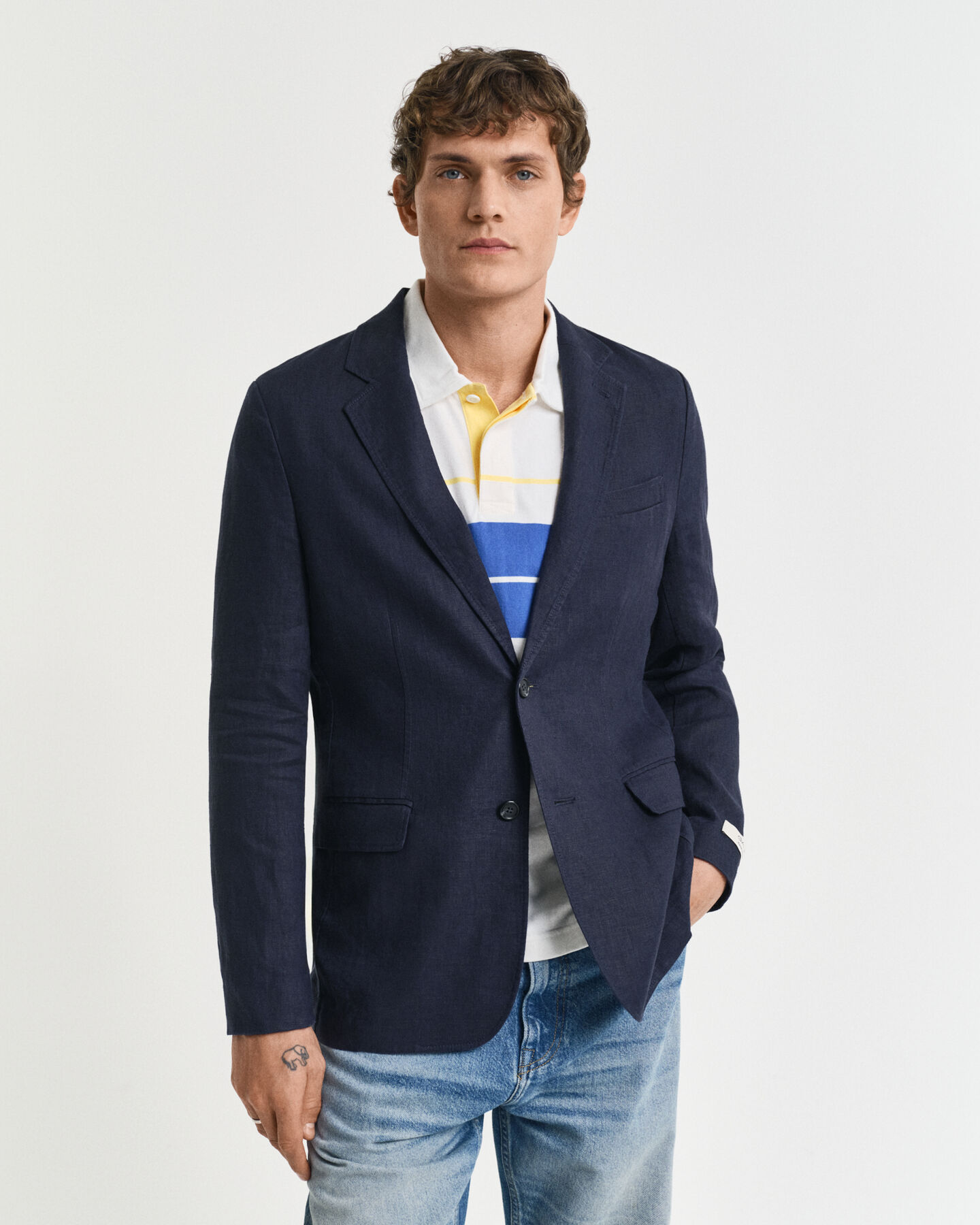 Blazer in lino regular fit