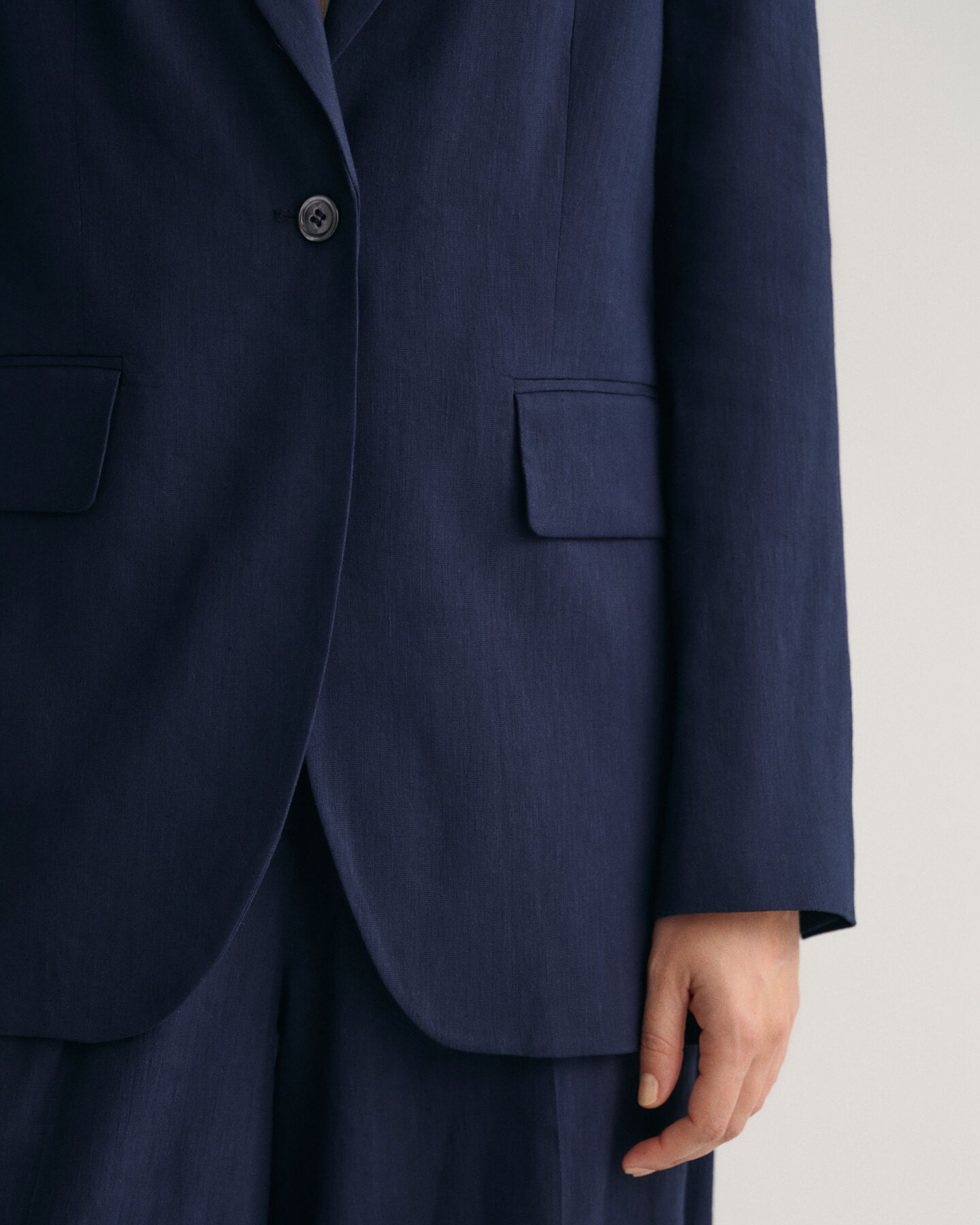 Blazer di lino elasticizzato regular fit