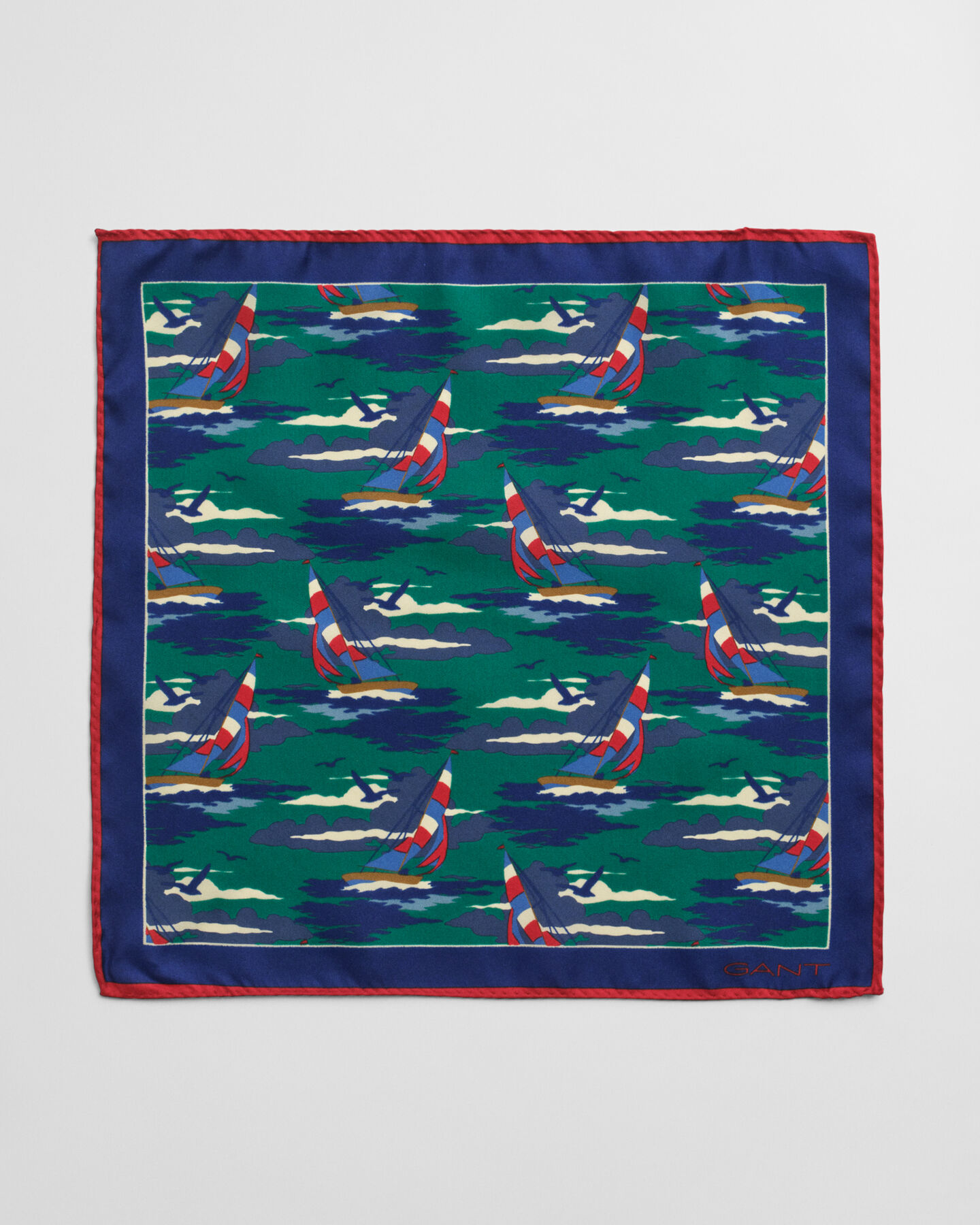 Fazzoletto da taschino in seta con stampa Sailing