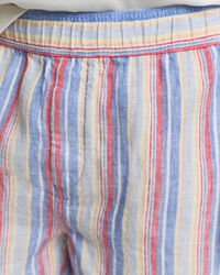 Pantaloncini di lino a righe multicolore regular fit