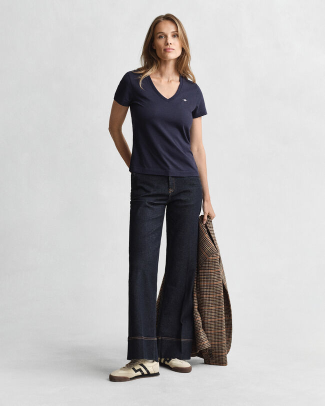 T-shirt Shield con scollo a V