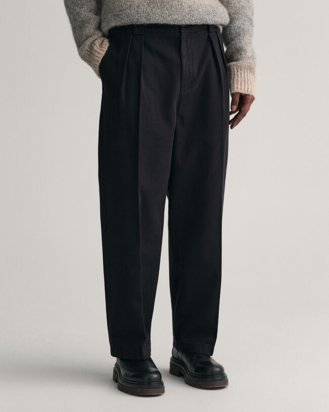 Pantaloni chino in twill con pinces