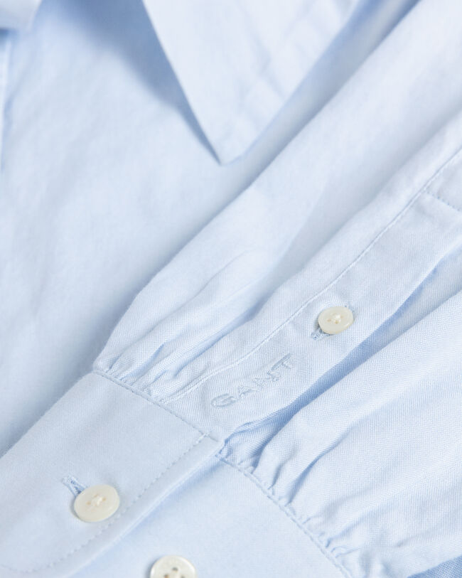 Camicia Oxford con fiocco e maniche a sbuffo