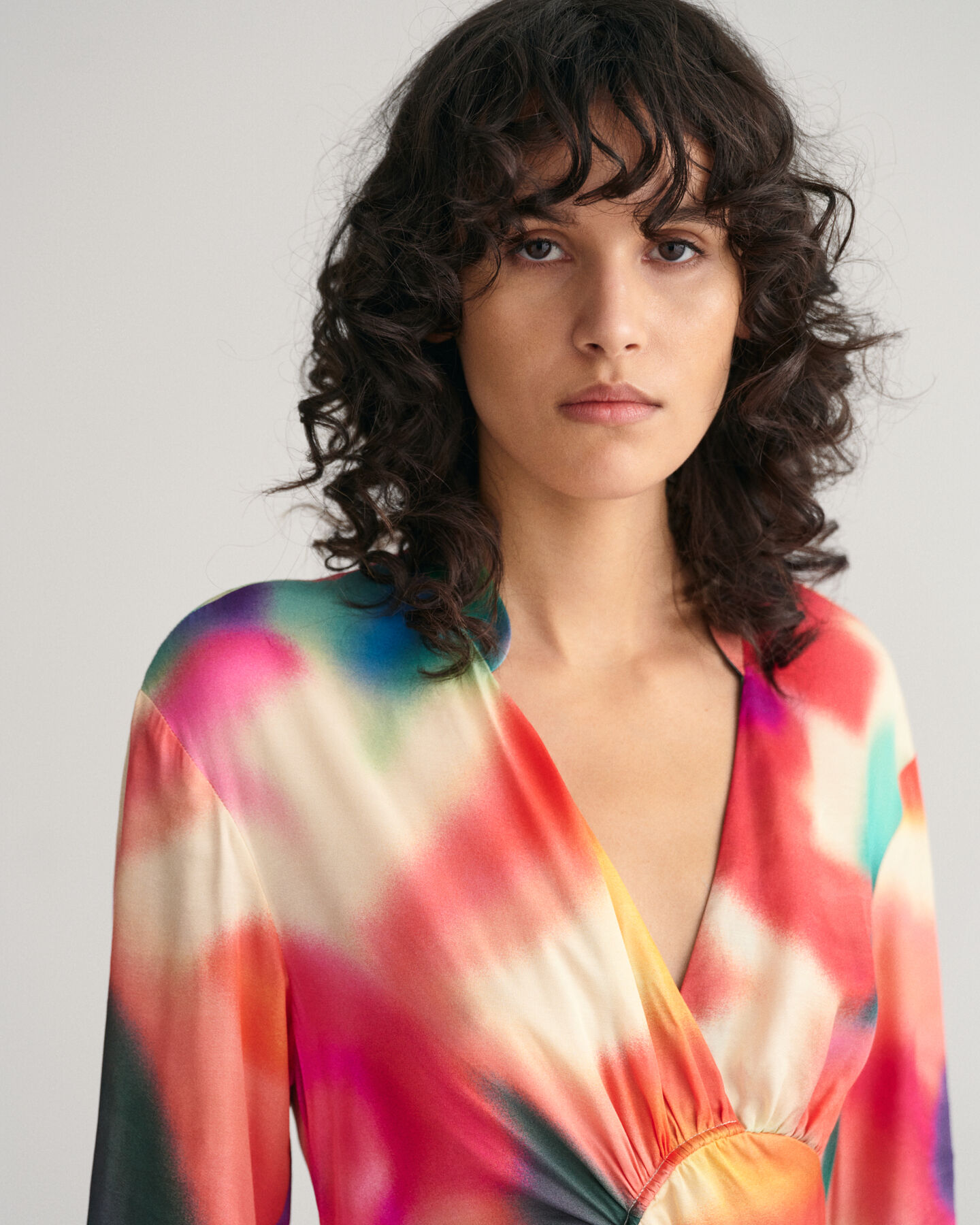 Abito raccolto con stampa floreale