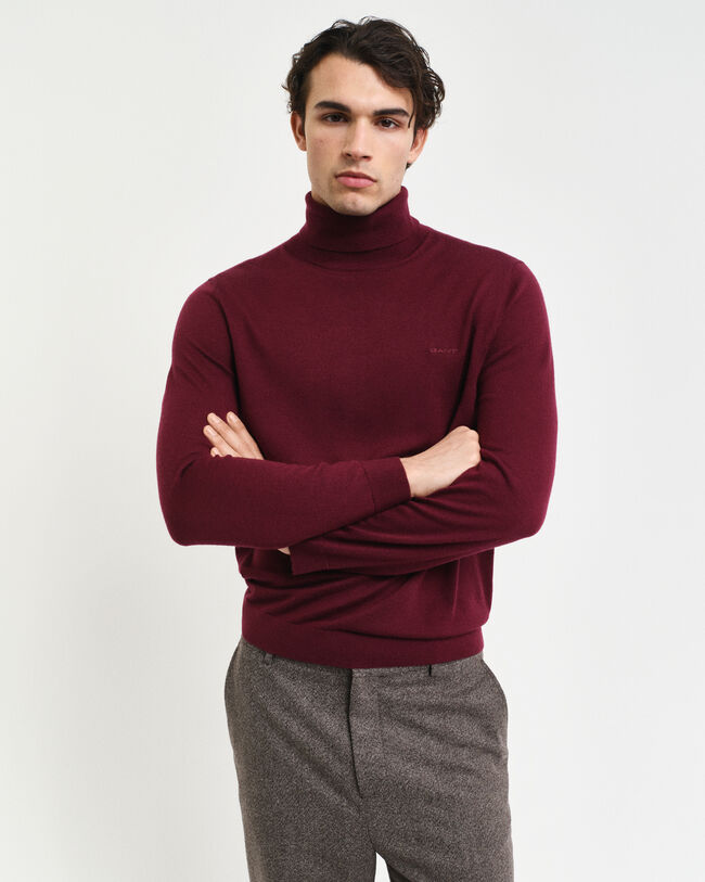 Maglia a collo alto in finissima lana merino