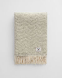 Coperta in lana con motivo a spina di pesce