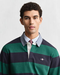 Heavy Rugger a righe con colletto in chambray