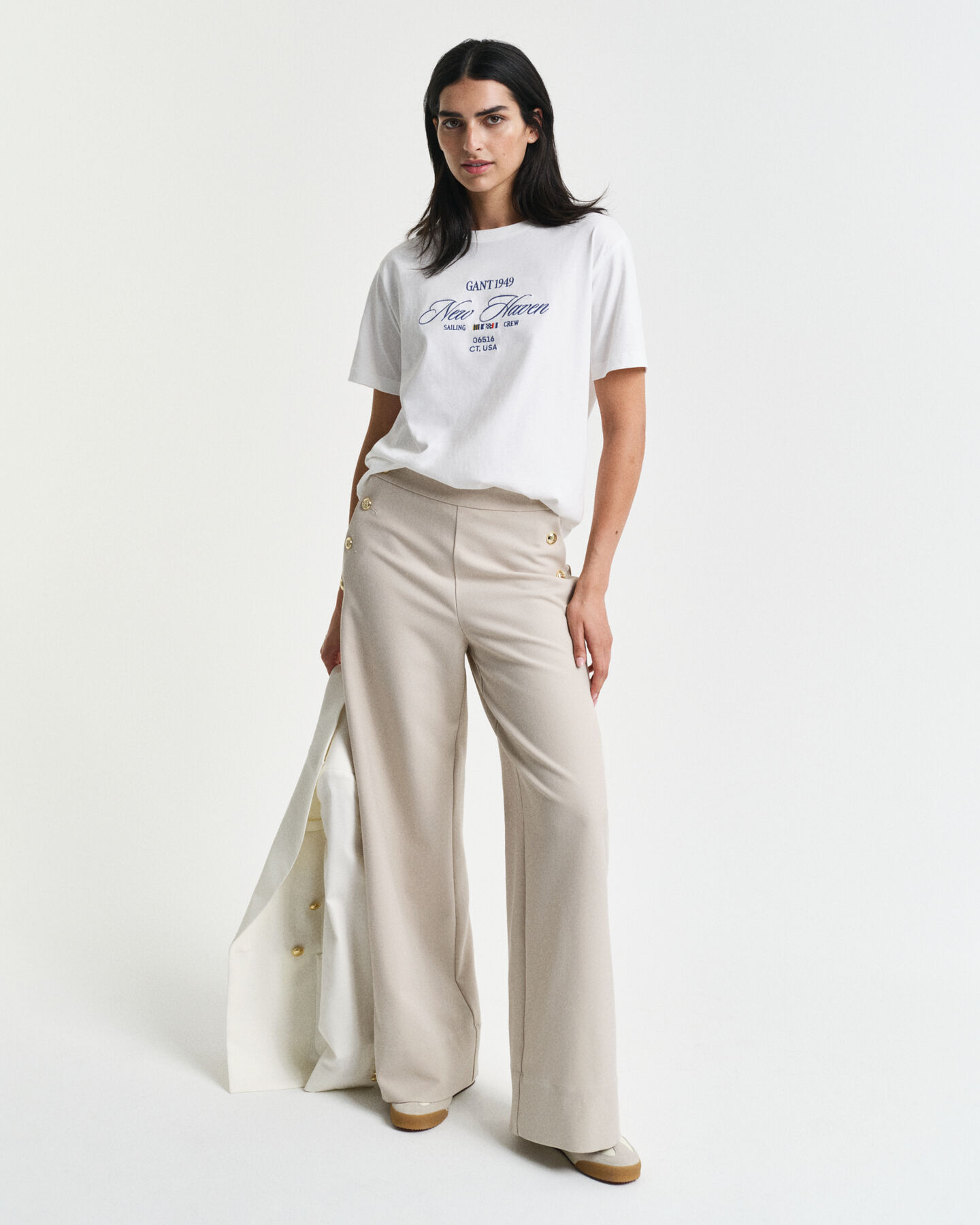 Pantaloni a vita alta con bottoni