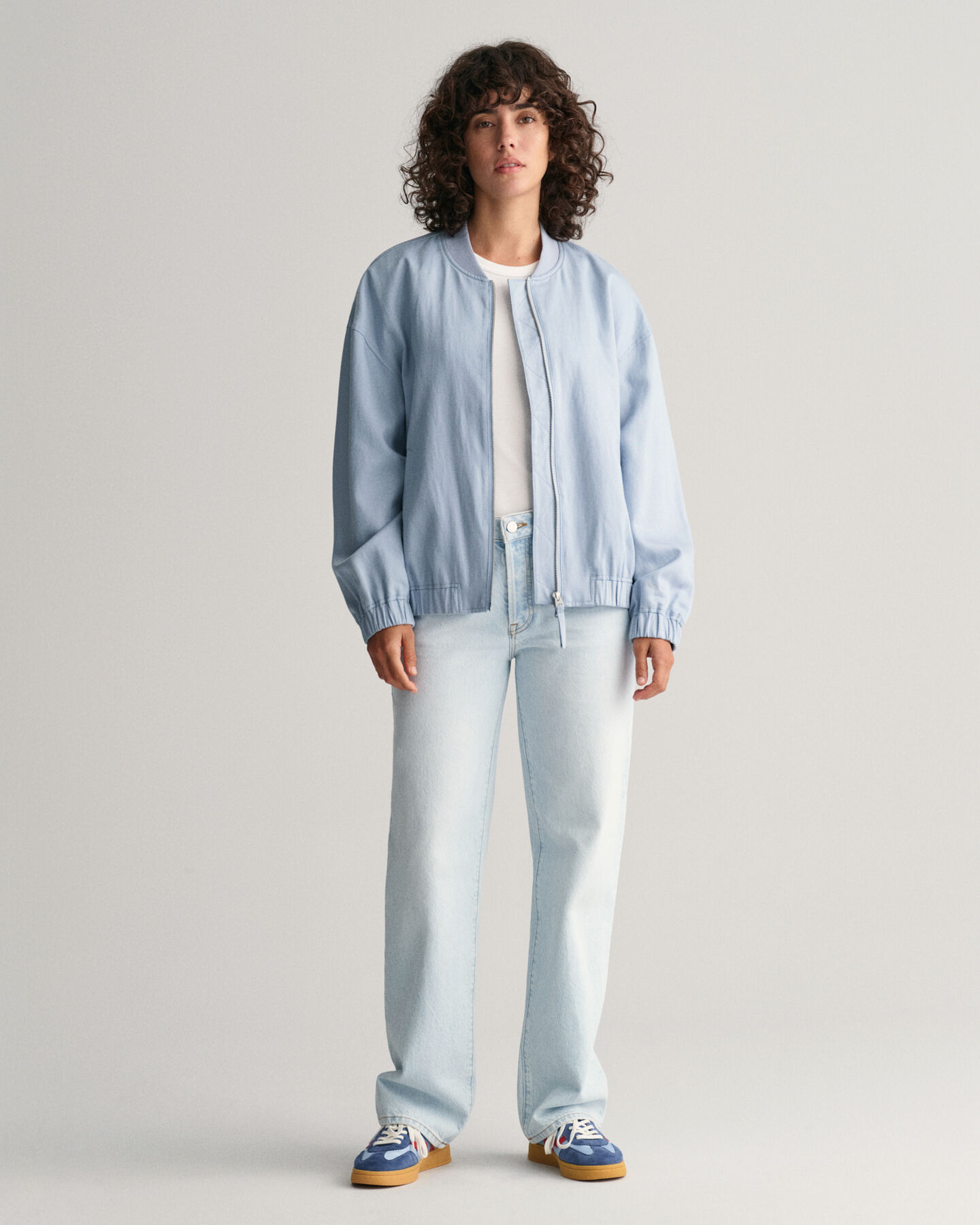 Giacca bomber in misto lino