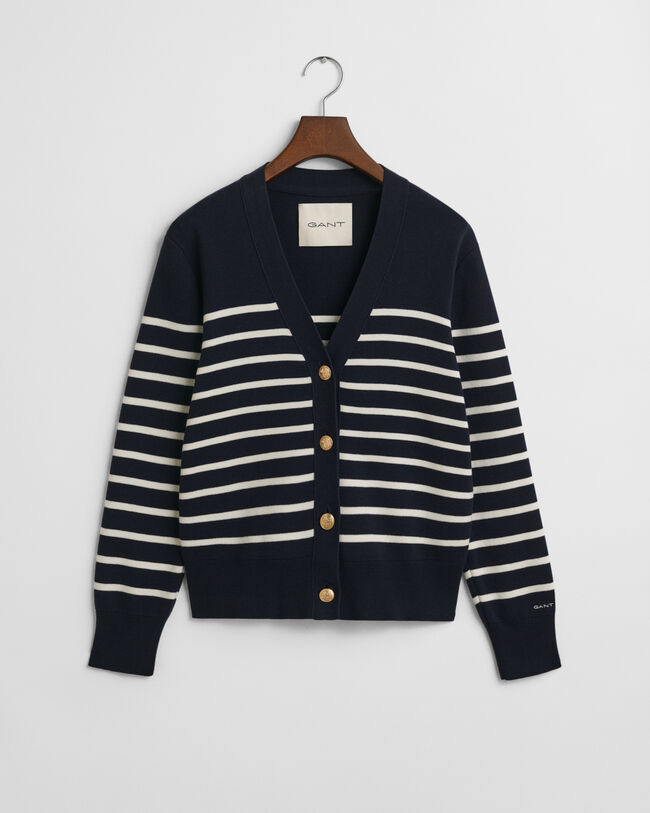 Cardigan in cotone a righe