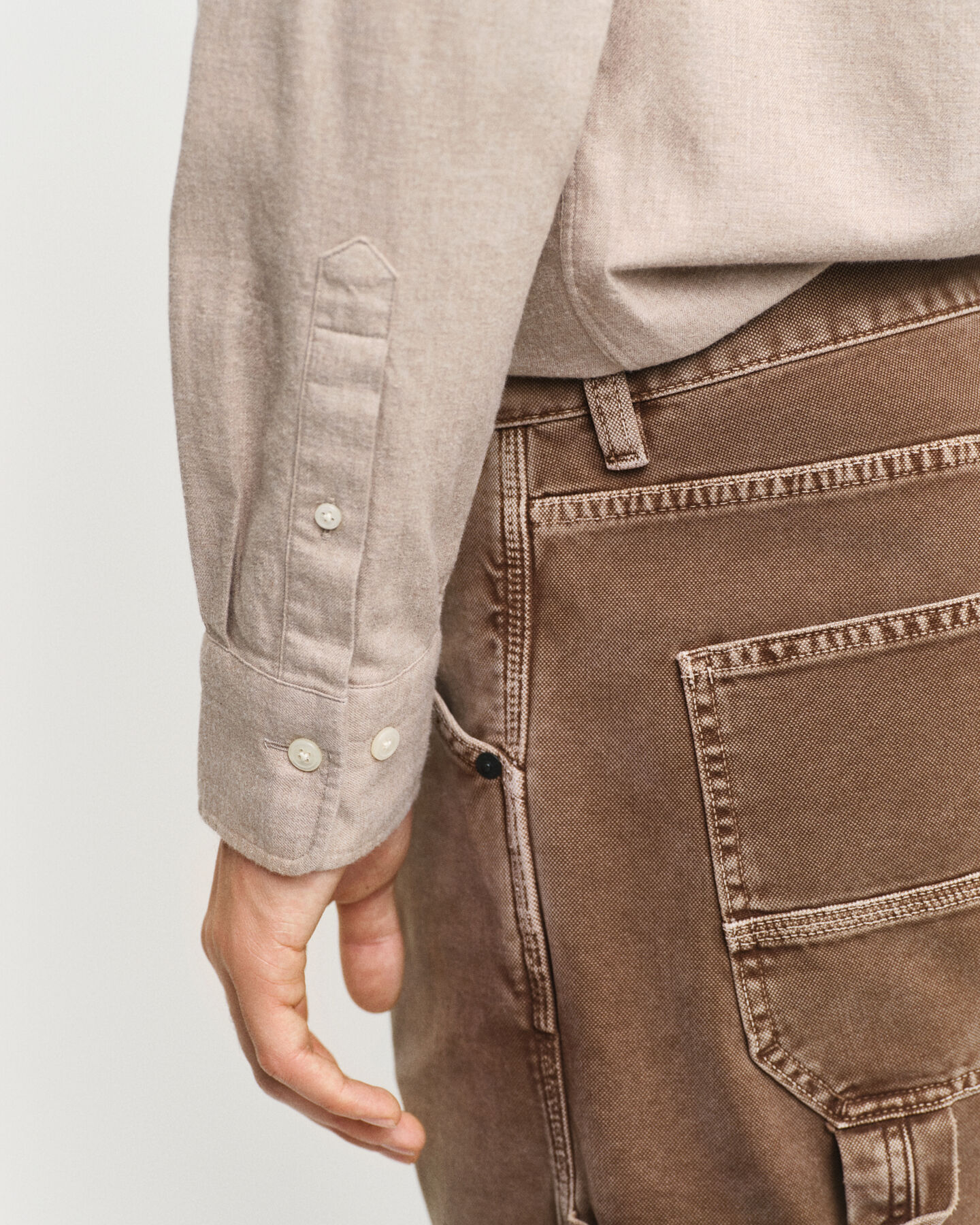 Camicia in flanella m&eacute;lange regular fit