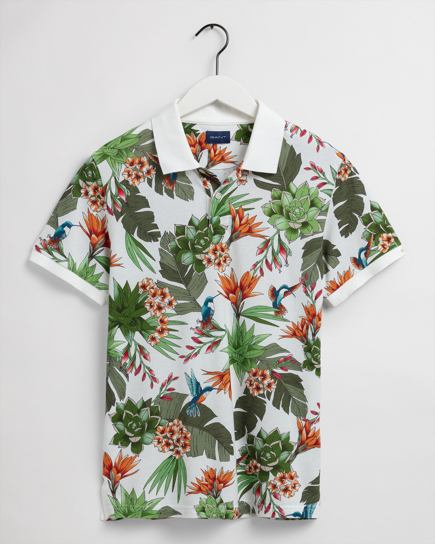 Rugger in piqué con stampa Humming Garden