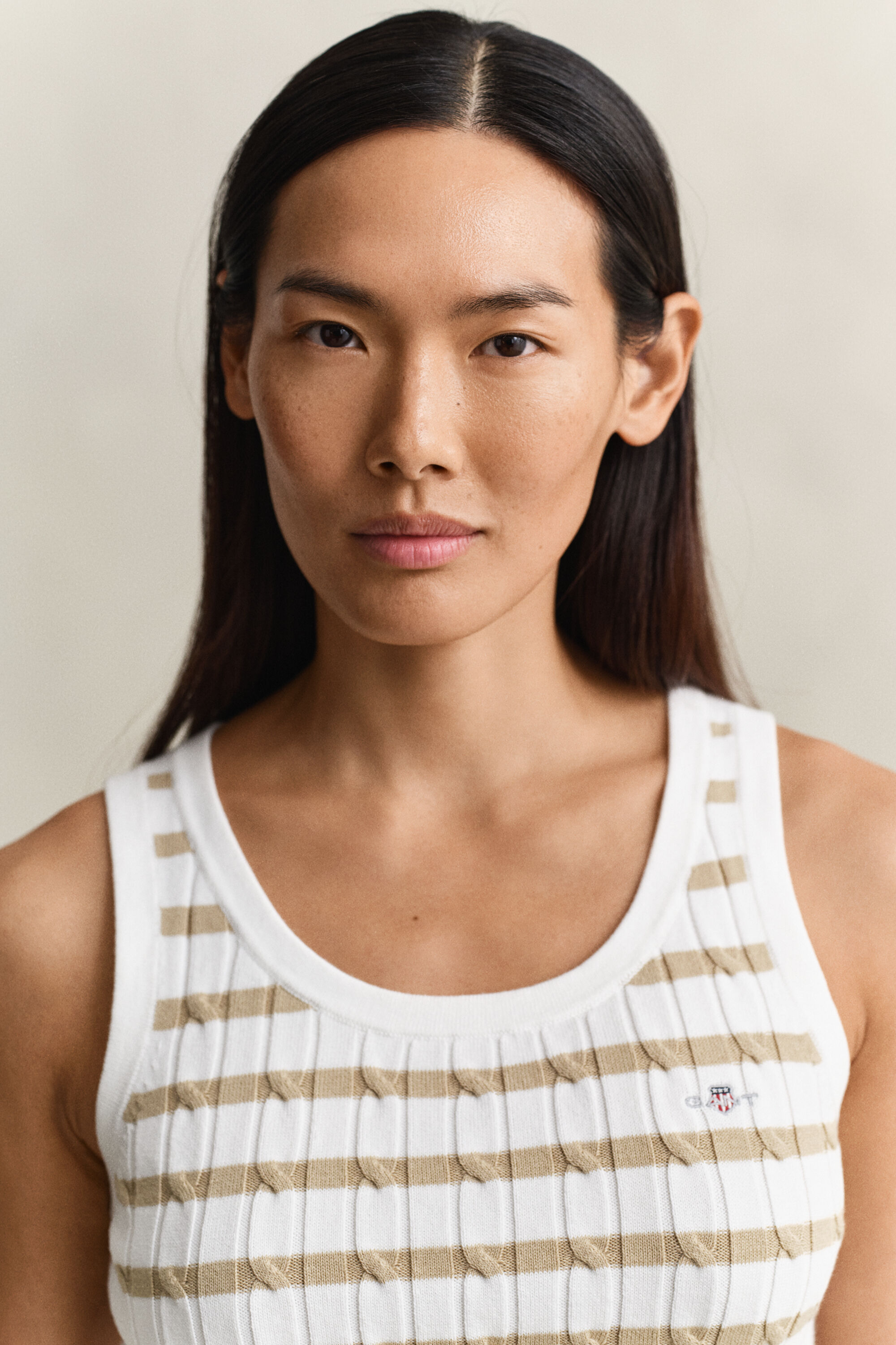 Canotta a righe a trecce