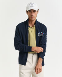 Cardigan con zip e bandiere Nautical