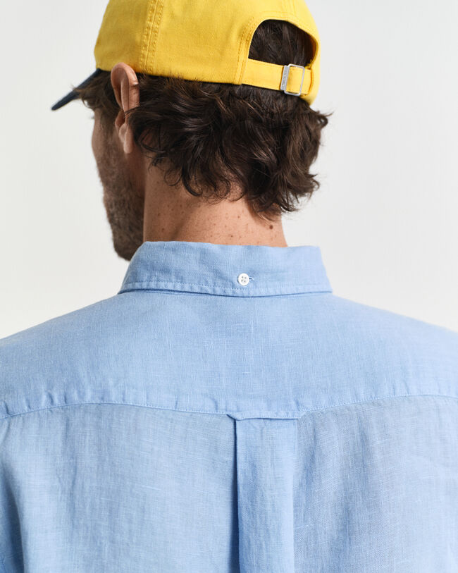 Camicia di lino tinto in capo regular fit