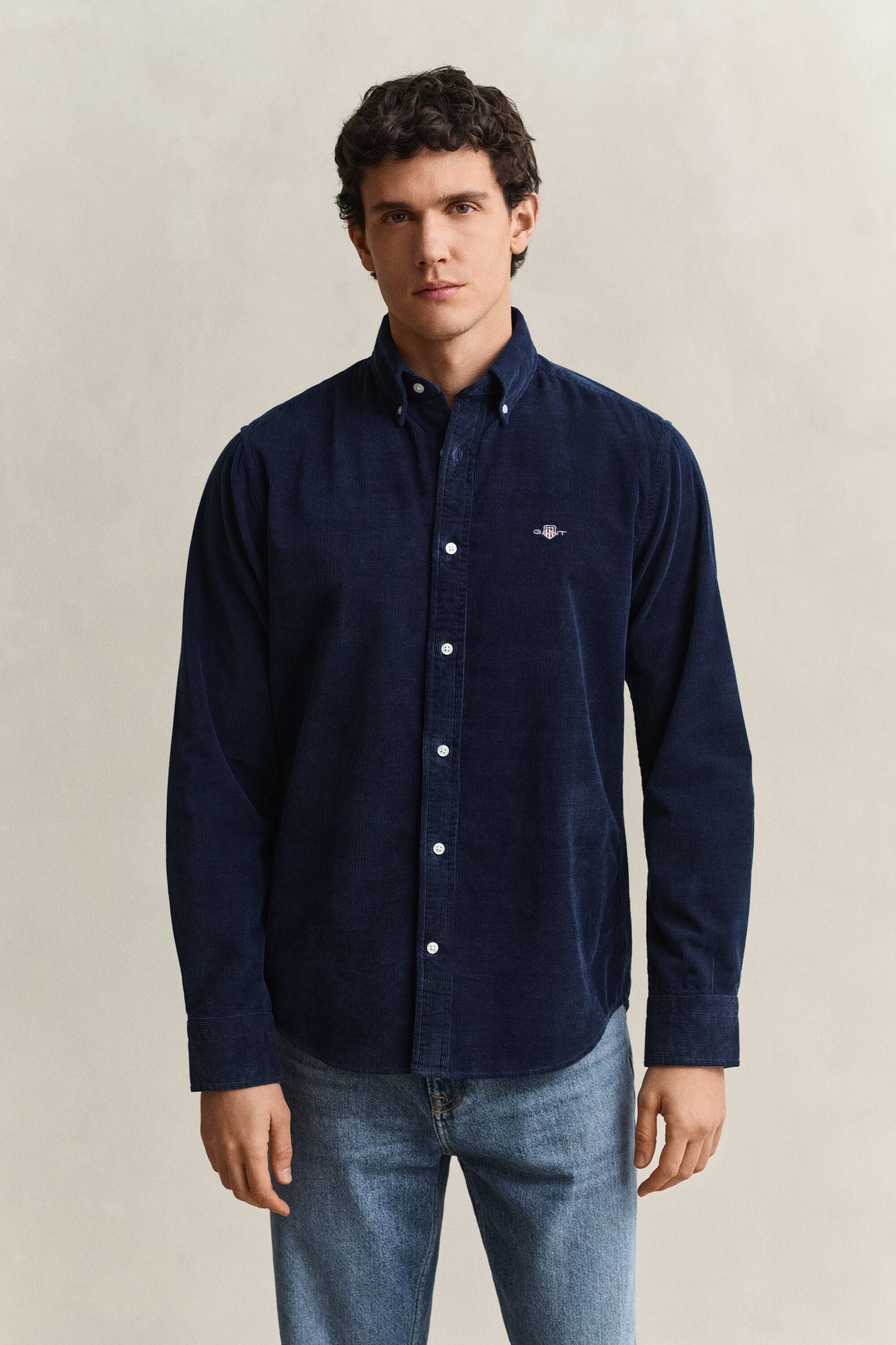 Camicia Indigo in velluto a coste