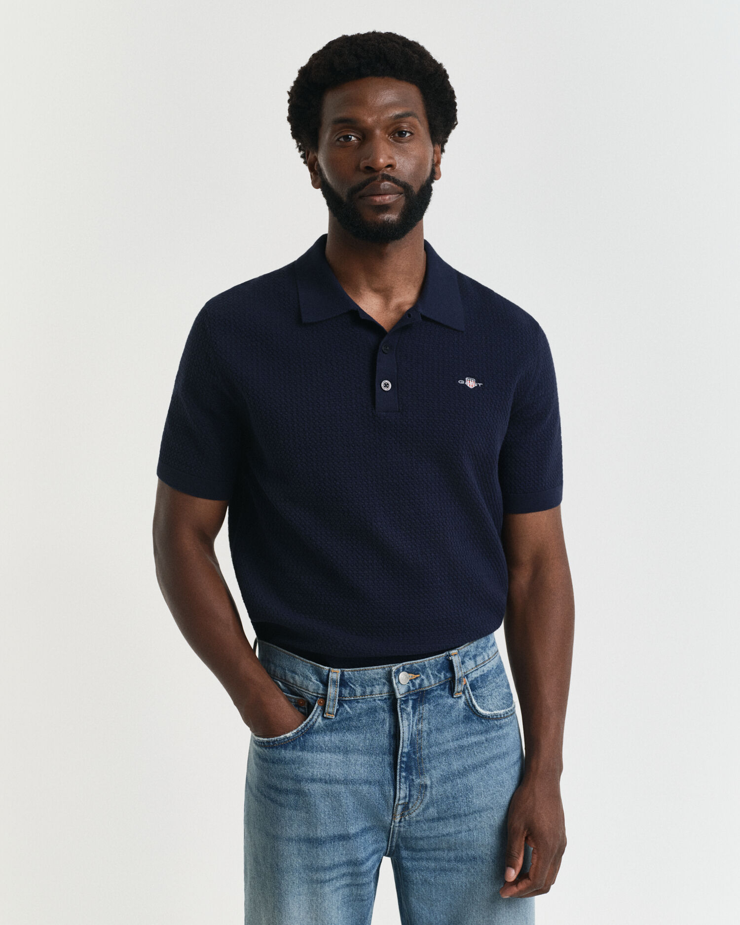 Polo in cotone Textured